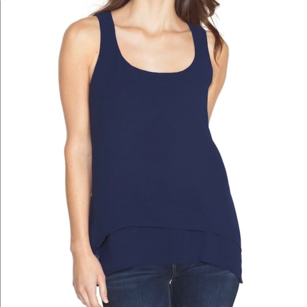 WHBM Overlay Tank, Navy, Size Medium